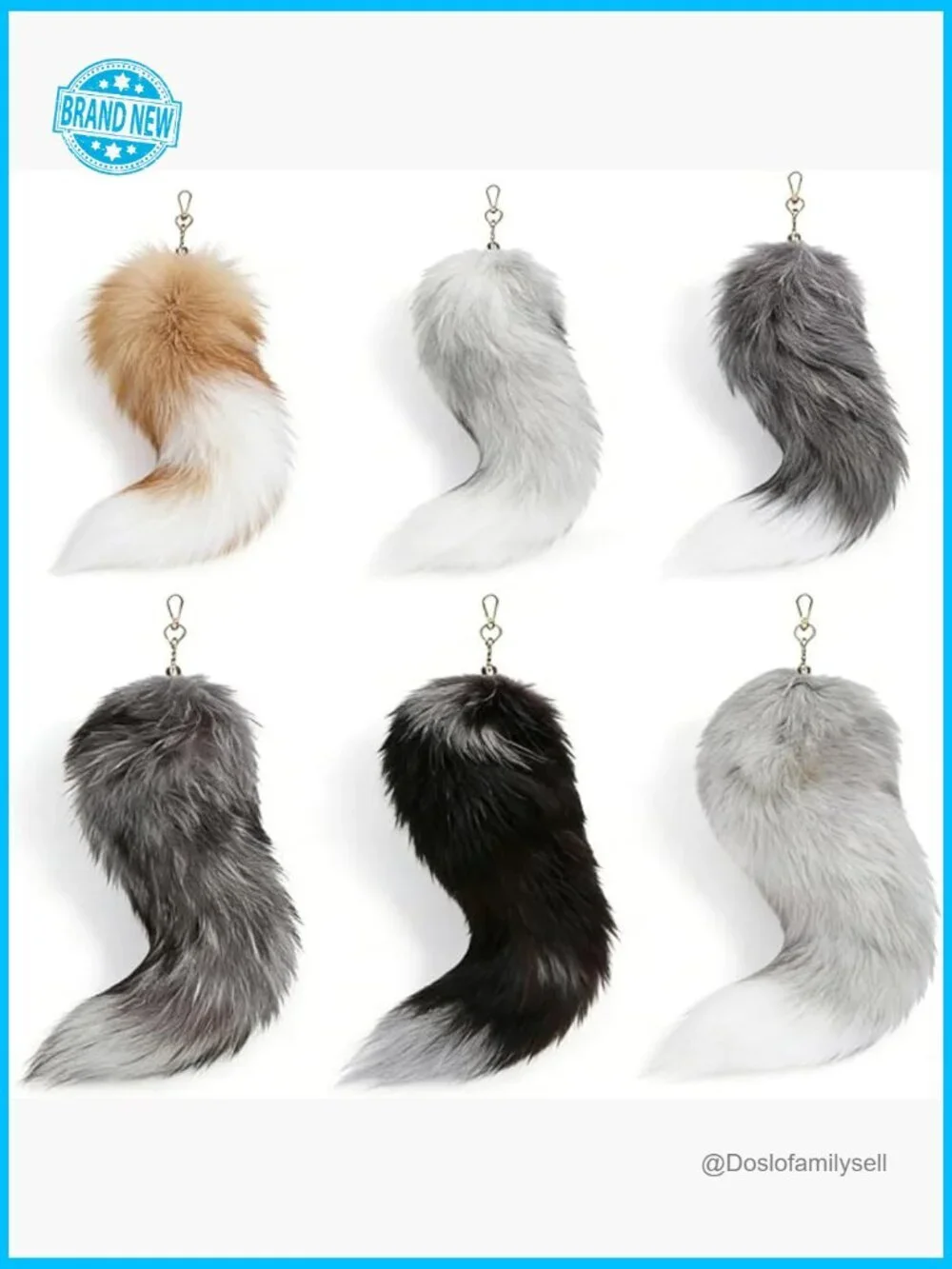 Fluffy Faux Fur Tail Keychains Cosplay Accessories Bag Charms Party Costume
